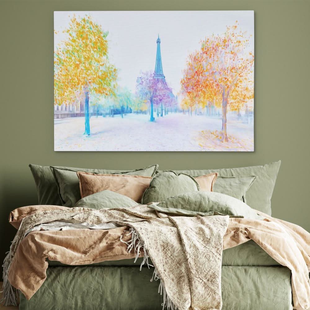 Parisian Autumn Glow - Cityscapes Art for Bedroom