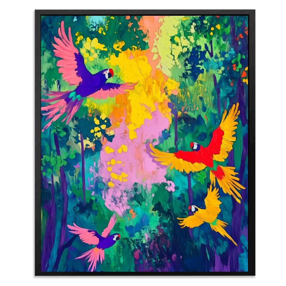 Parrot Jungle Symphony - Animals Art for Hallway