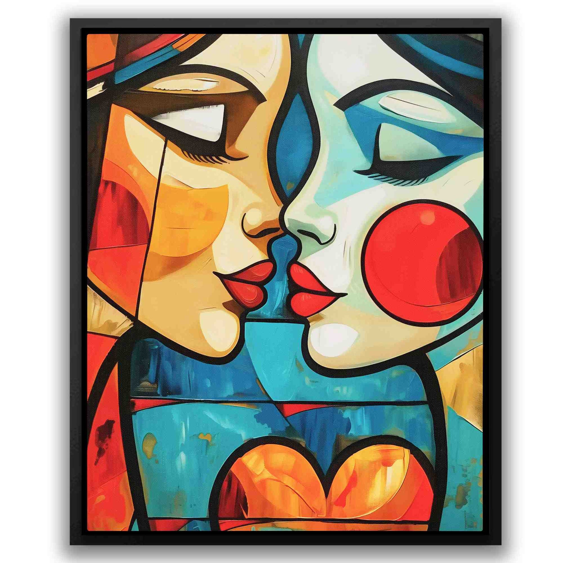 Partners in Love - Gay Wall Art in Black Frame