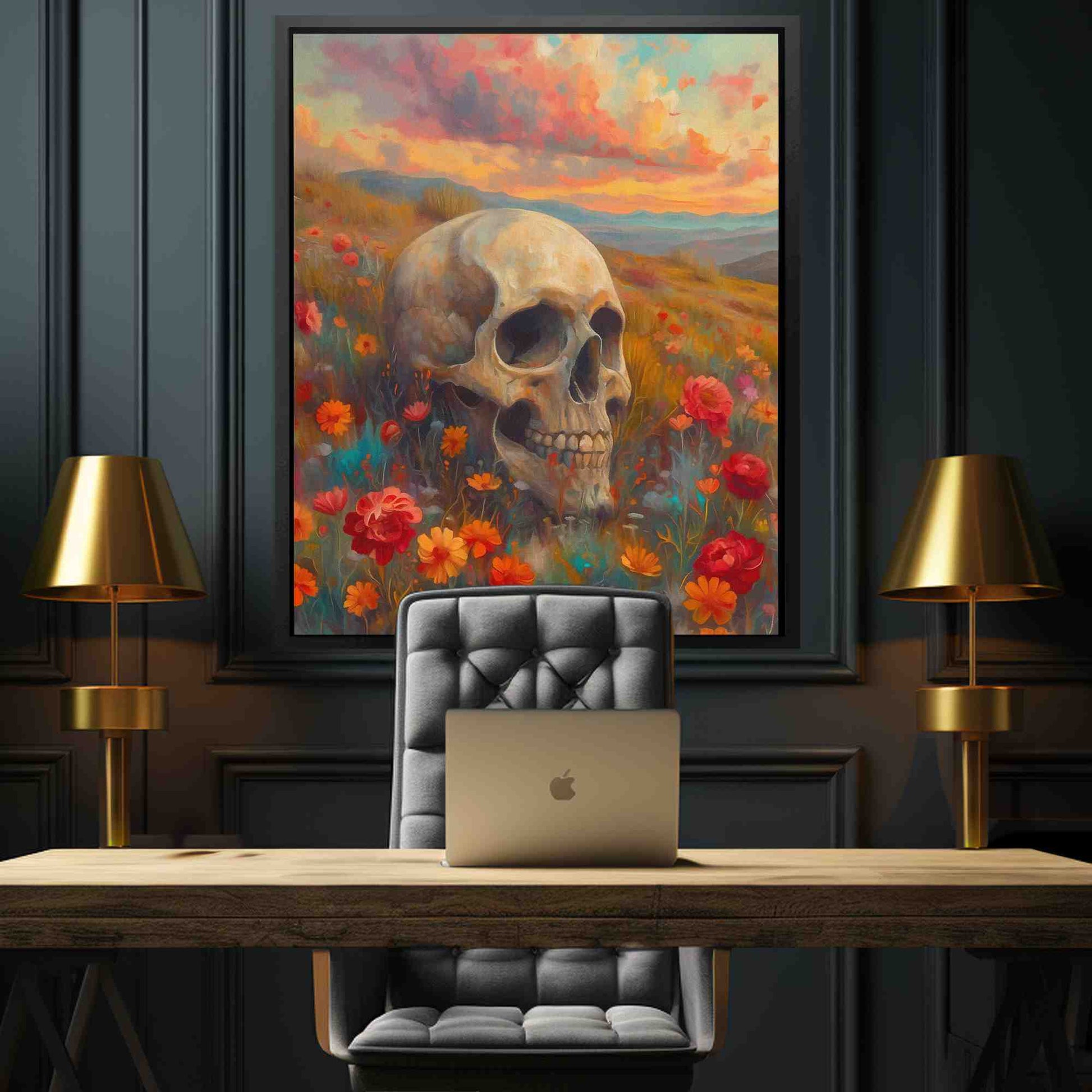 Passing Time - Flowers Wall Art in Black Frame