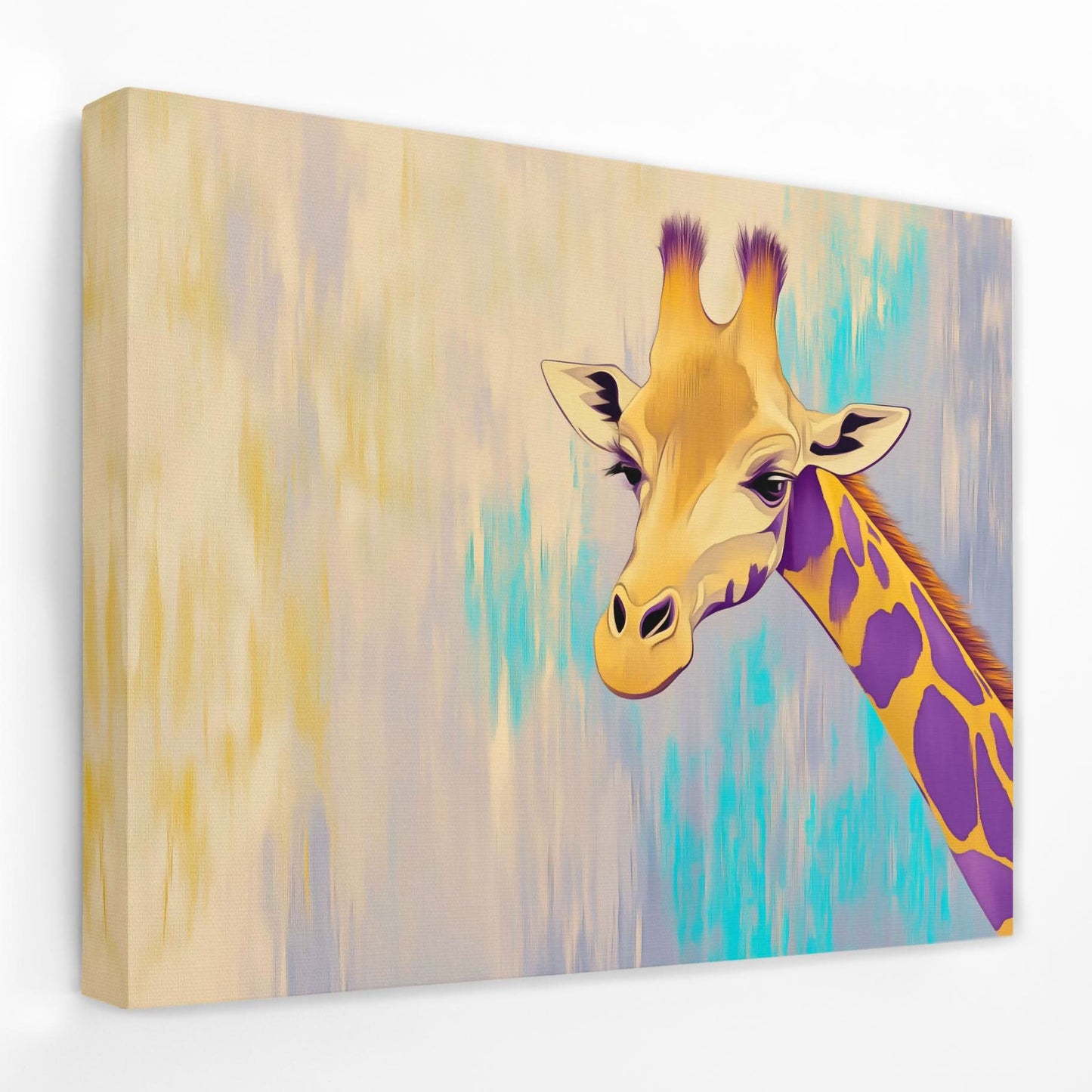 Pastel Giraffe - Animals Canvas Wall Art