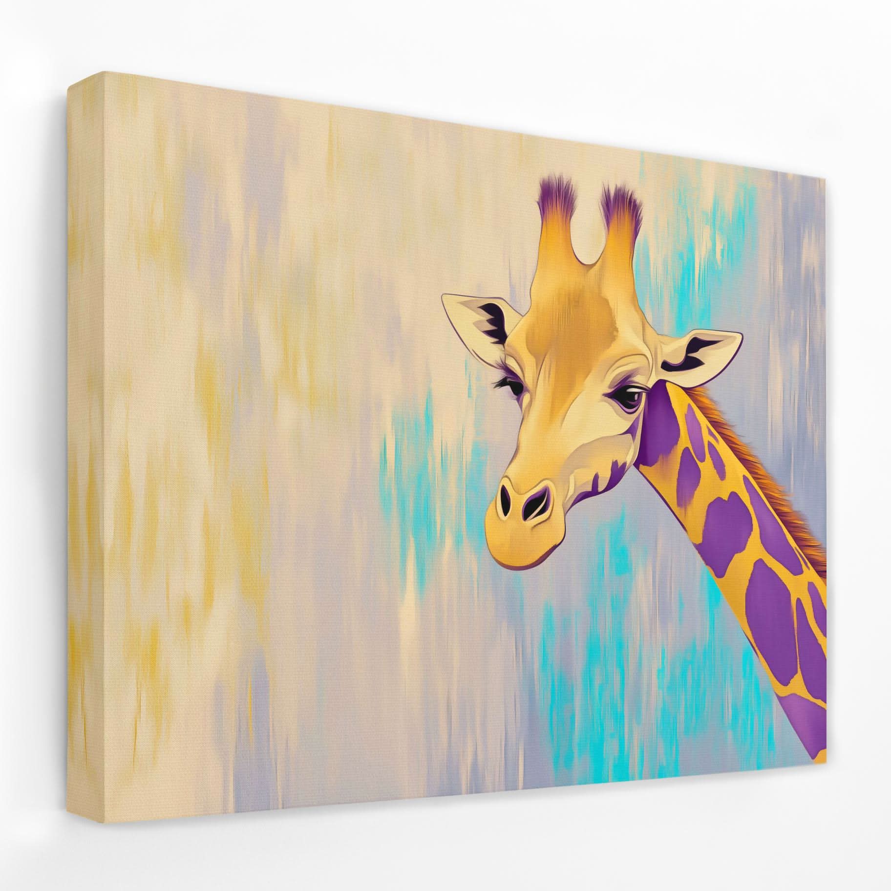 Pastel Giraffe - Animals Canvas Wall Art