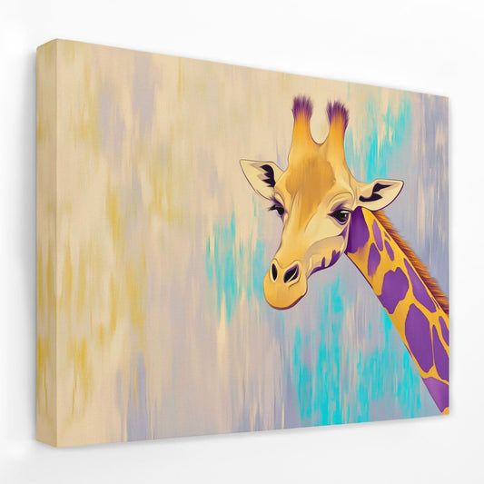 Pastel Giraffe - Animals Canvas Wall Art