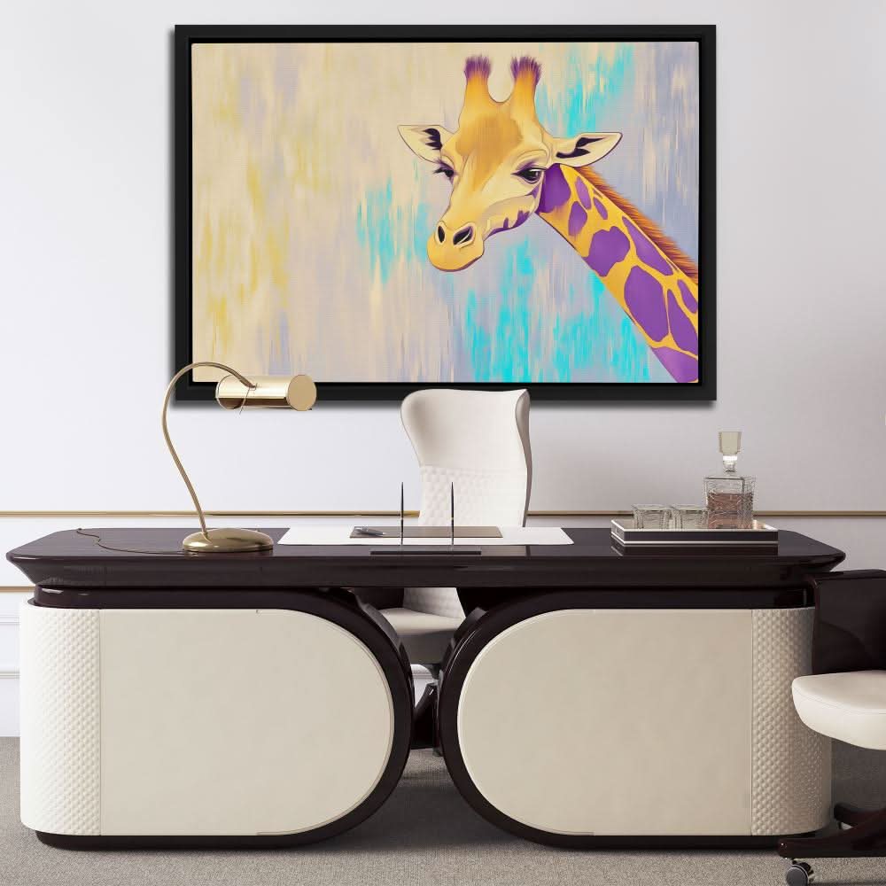 Pastel Giraffe - Large Minimalist Canvas Print