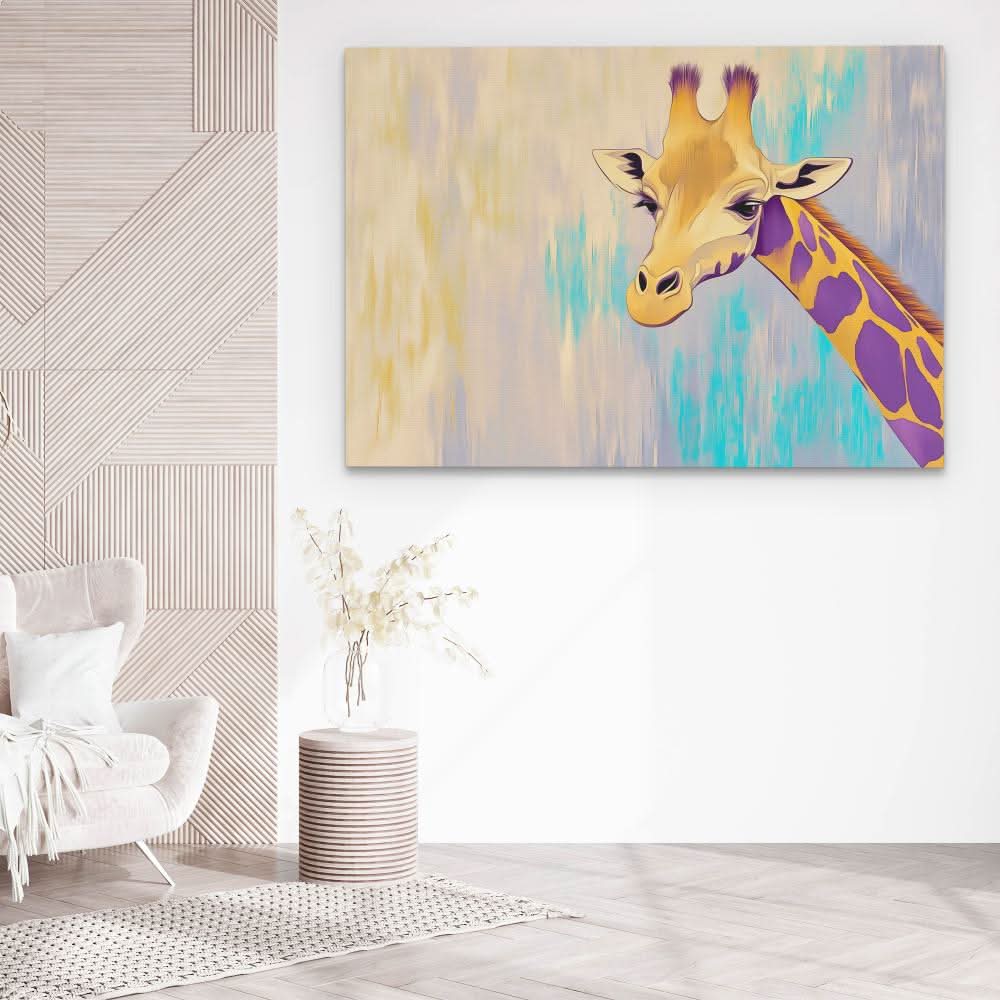 Pastel Giraffe - Colorful Wall Art for Kids Room