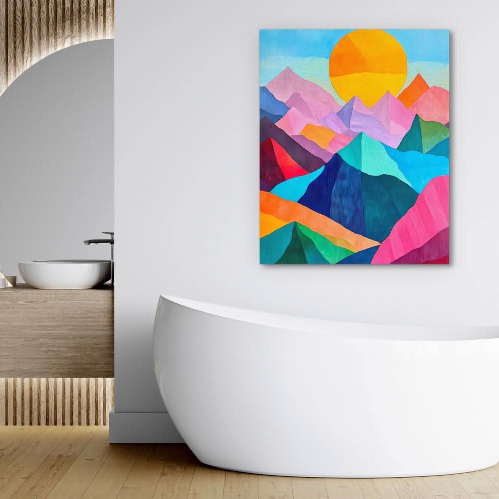 Pastel Peak Paradise - Blue Nature Canvas Print