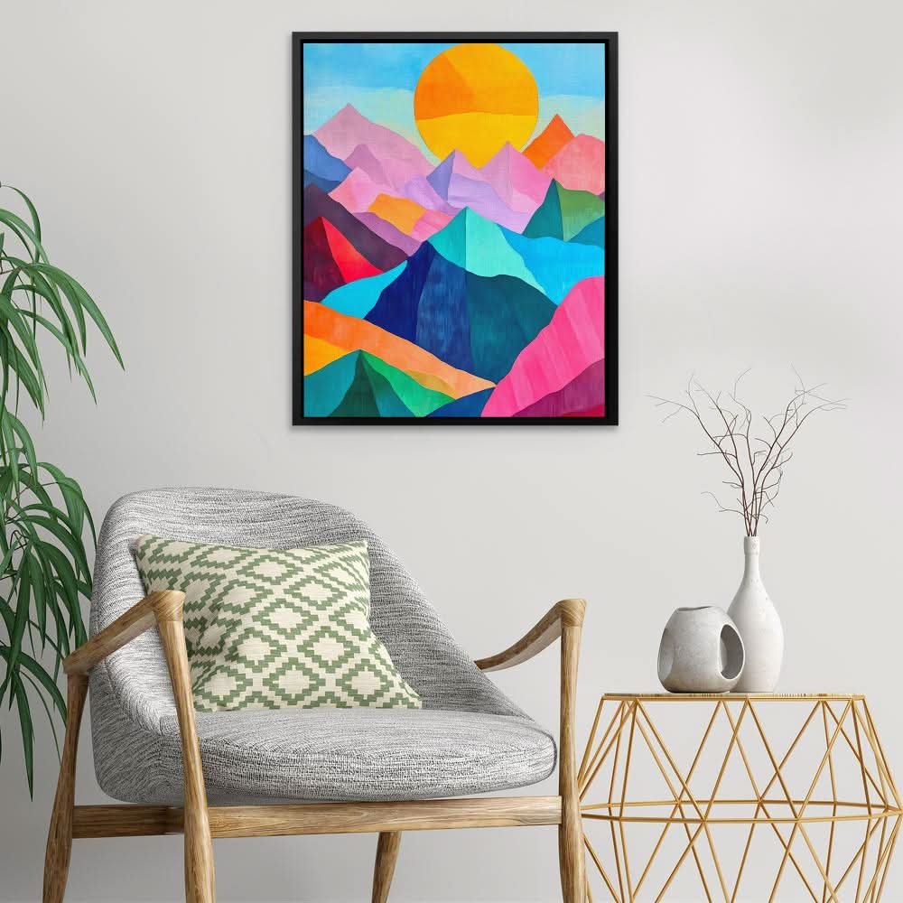 Pastel Peak Paradise - Abstract Blue Canvas Wall Art