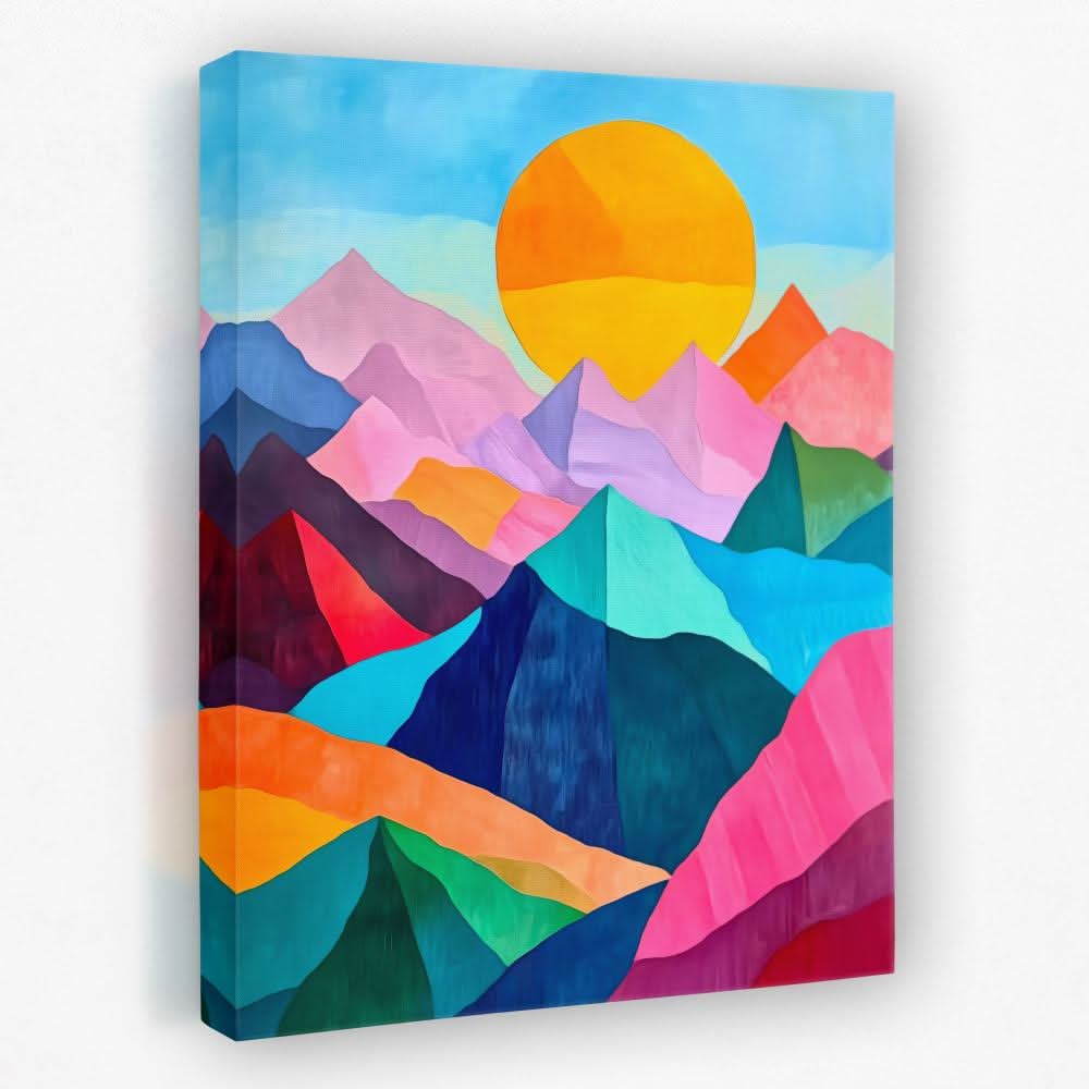 Pastel Peak Paradise - Landscapes Canvas Wall Art