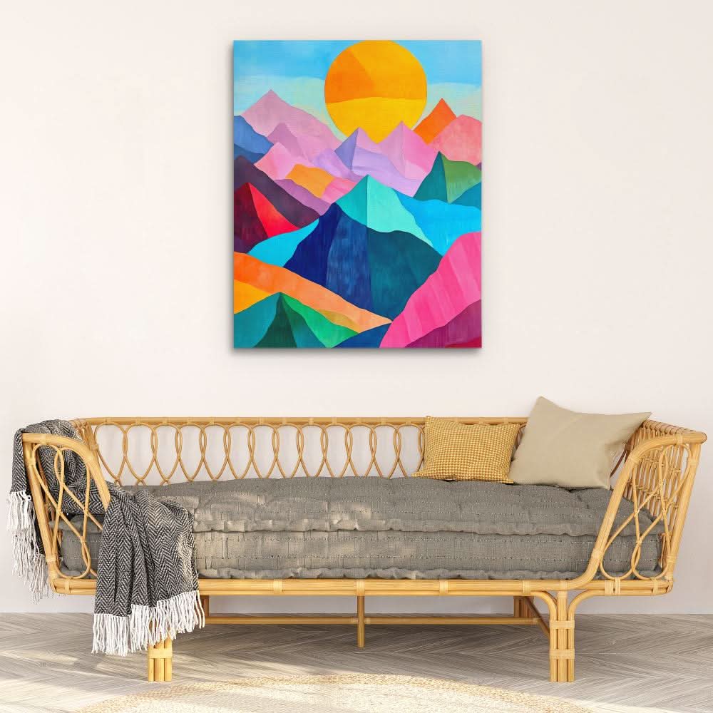 Pastel Peak Paradise - Blue Wall Art for Kids Room