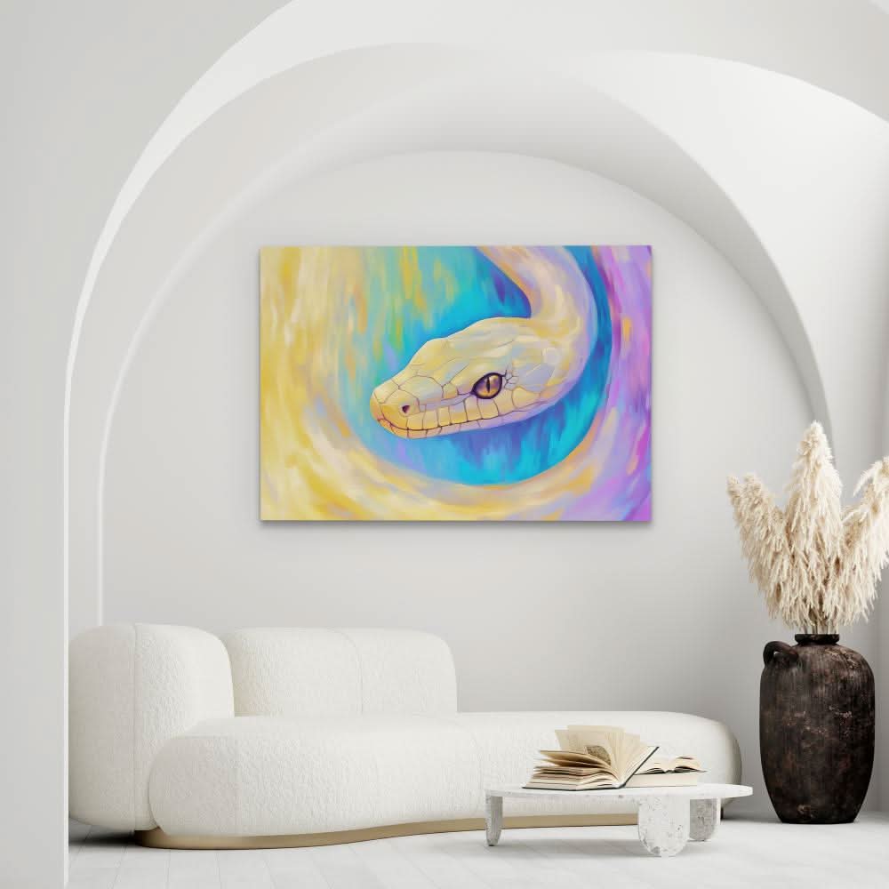 Pastel Snake - Colorful Lavender Canvas Print