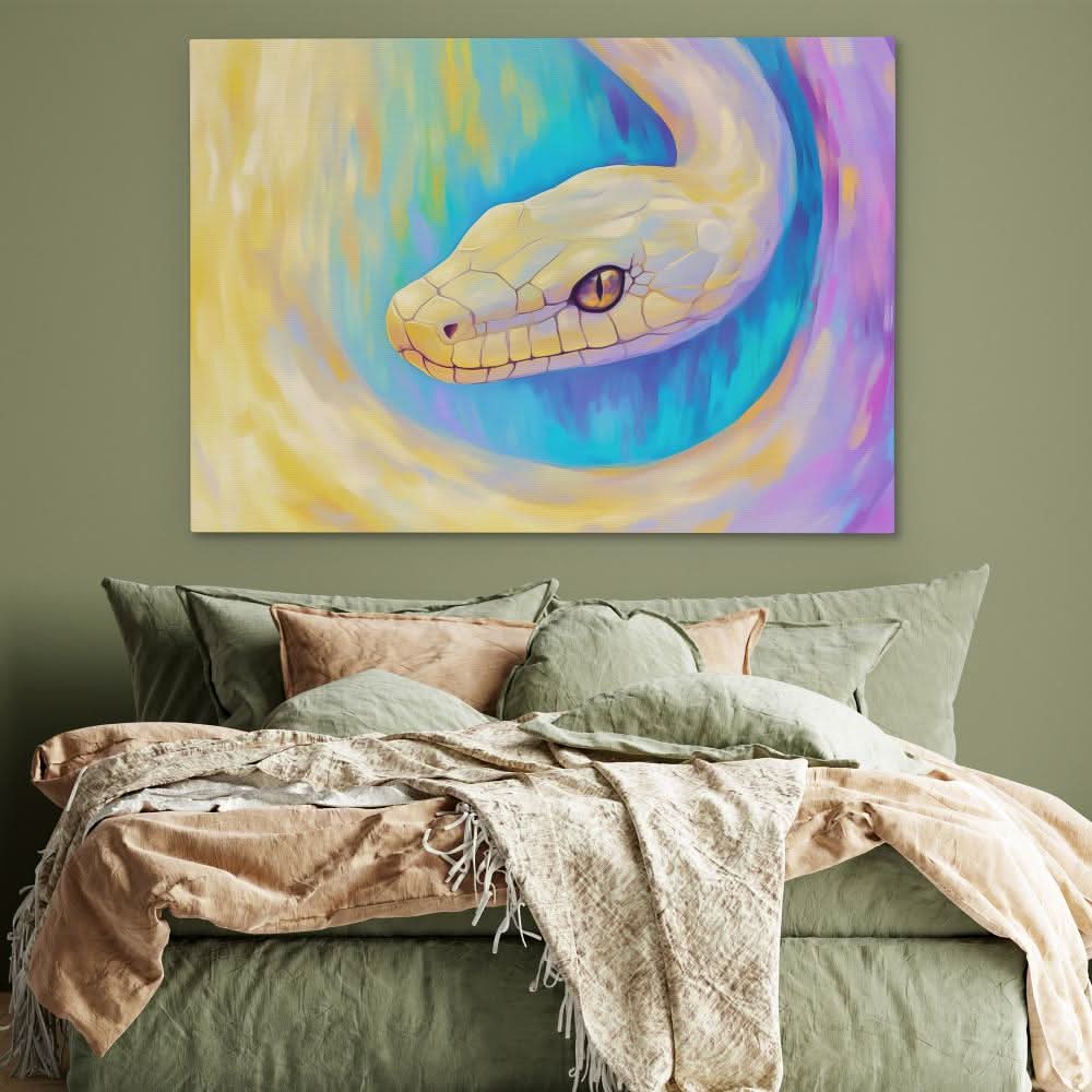 Pastel Snake - Fantasy Pastel Canvas Wall Art