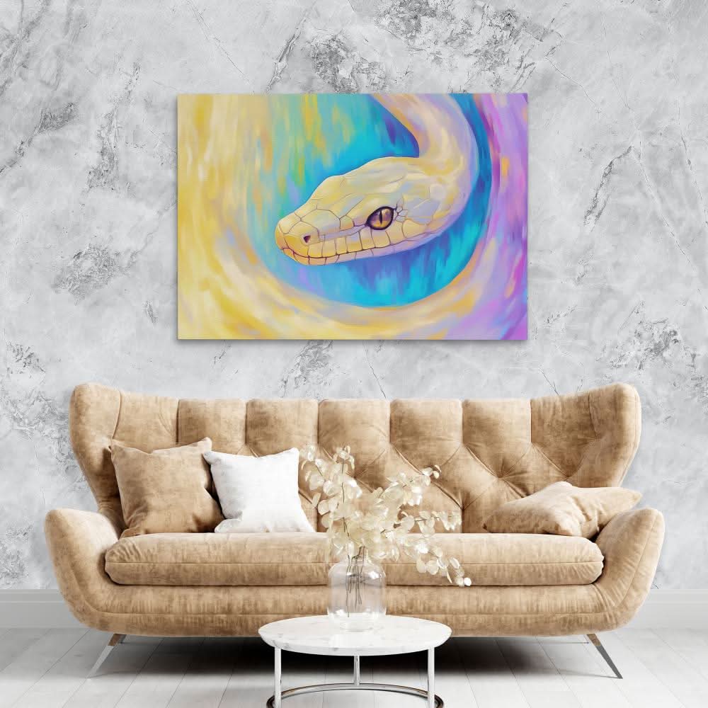 Pastel Snake - Large Abstract Canvas Print