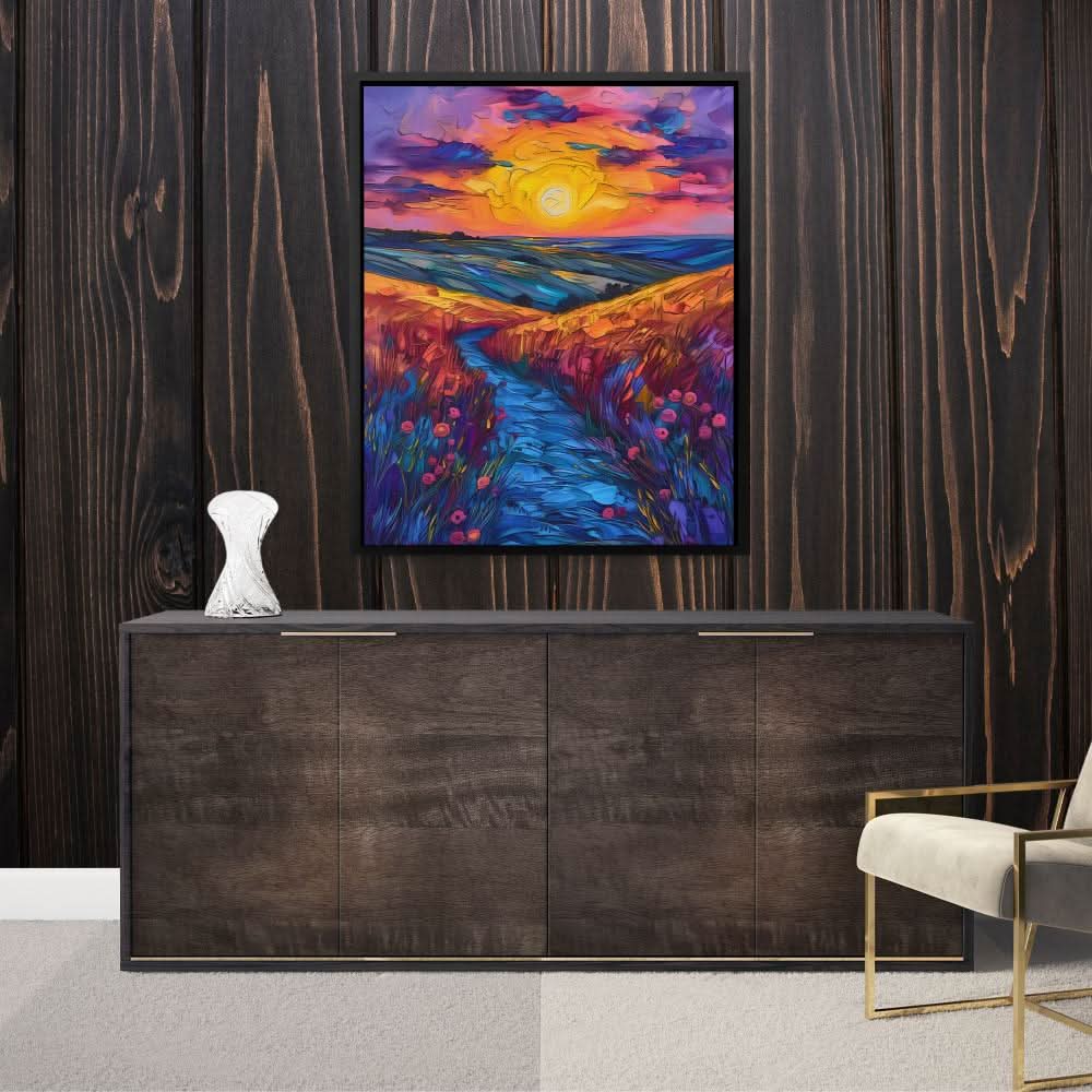 Pathway to Serenity - Nature Wall Art in Black Frame