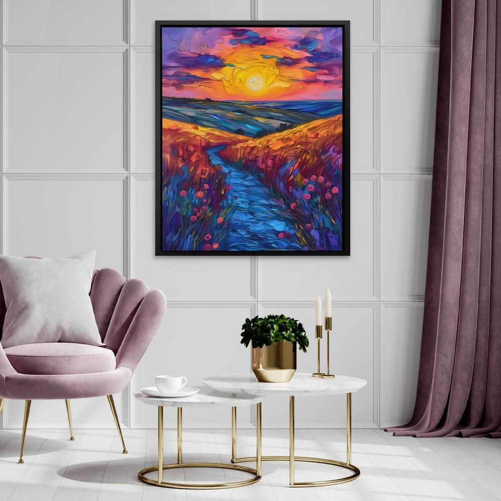 Pathway to Serenity - Modern Colorful Canvas Wall Art