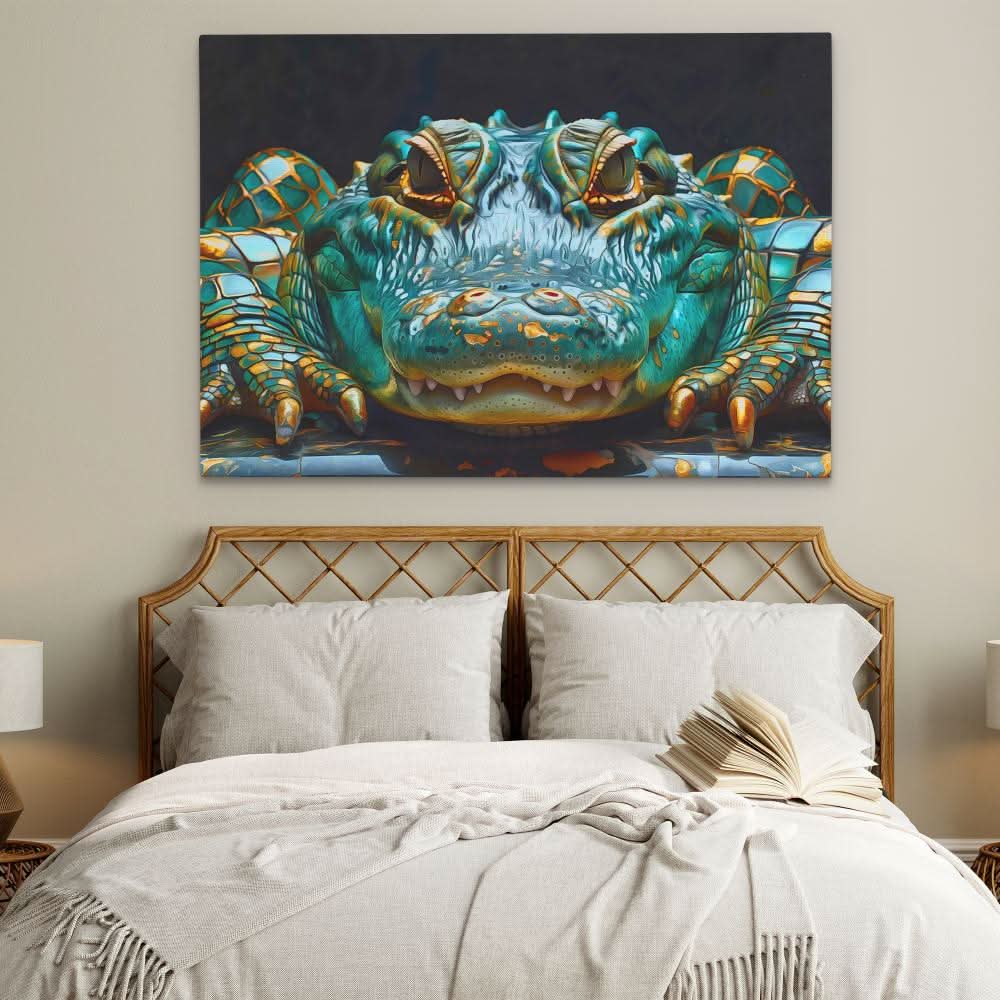 Patient Alligator - Large Abstract Canvas Print