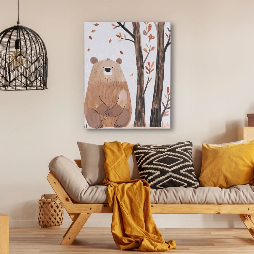 Patient Bear - Wall Art in Black Frame