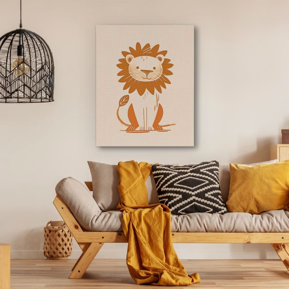 Patient Lion - Wall Art in Black Frame