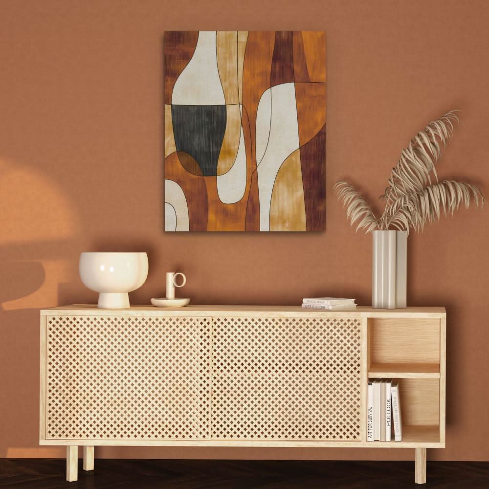 Patterns of Browns - Abstract Wall Art in Black Frame