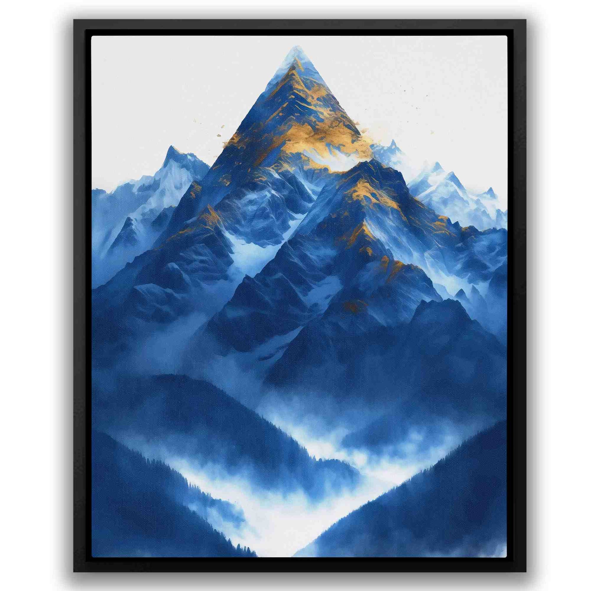 Peace Mountain - Blue Navy Blue Canvas Print