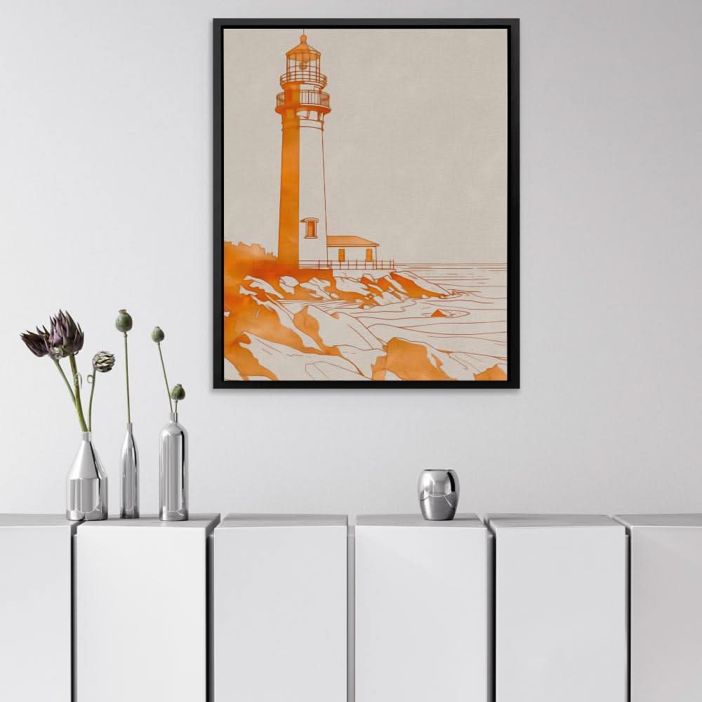 Peaceful Ocean Shore - Wall Art in Black Frame