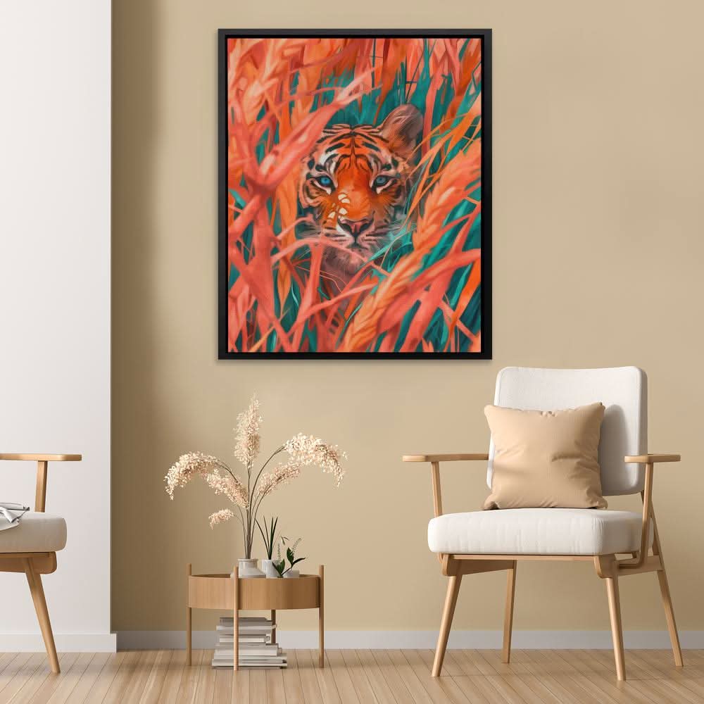 Peaceful Path - Maximalist Wall Art in Black Frame