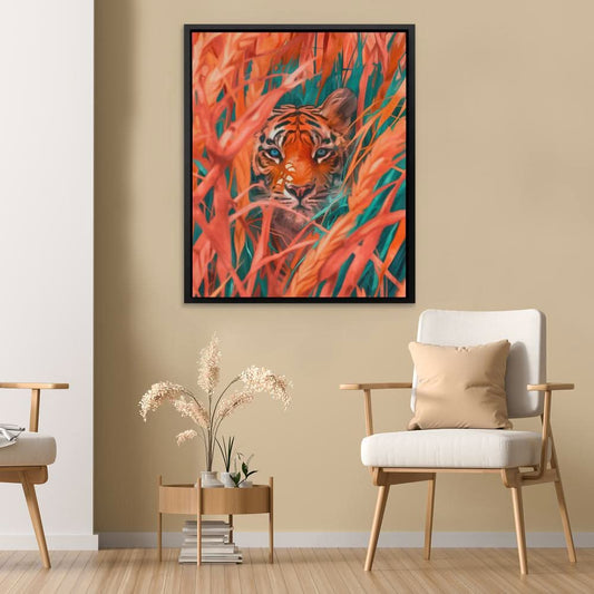 Peaceful Path - Maximalist Wall Art in Black Frame