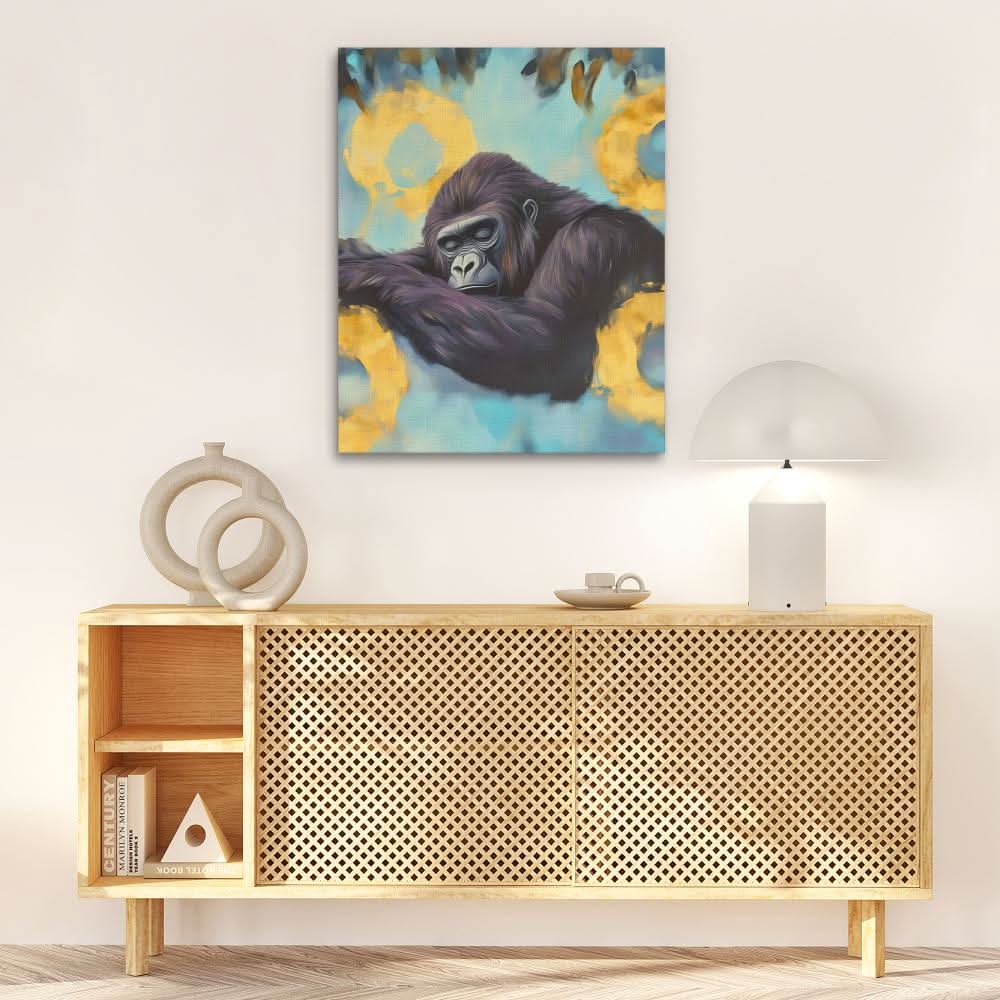 Peaceful Primate Nap - Large Surrealism Canvas Print