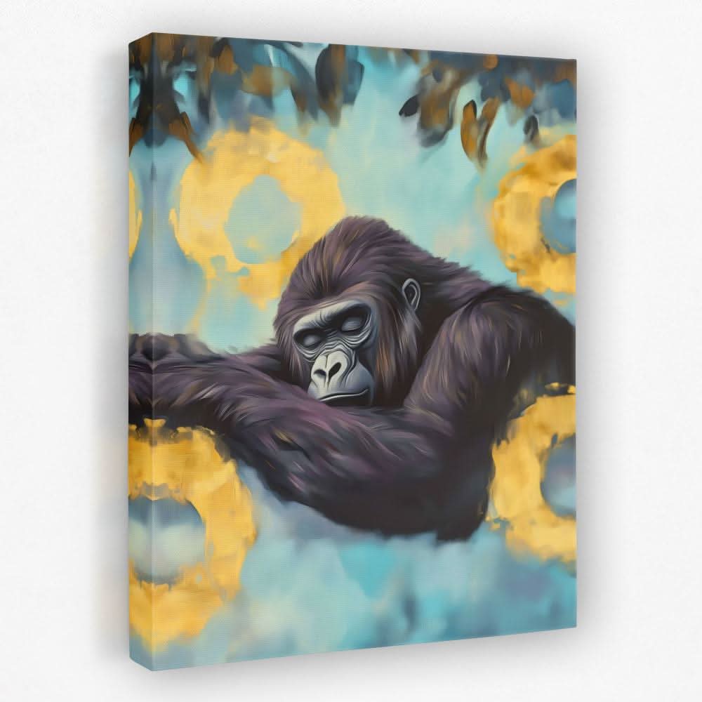 Peaceful Primate Nap - Animals Canvas Wall Art