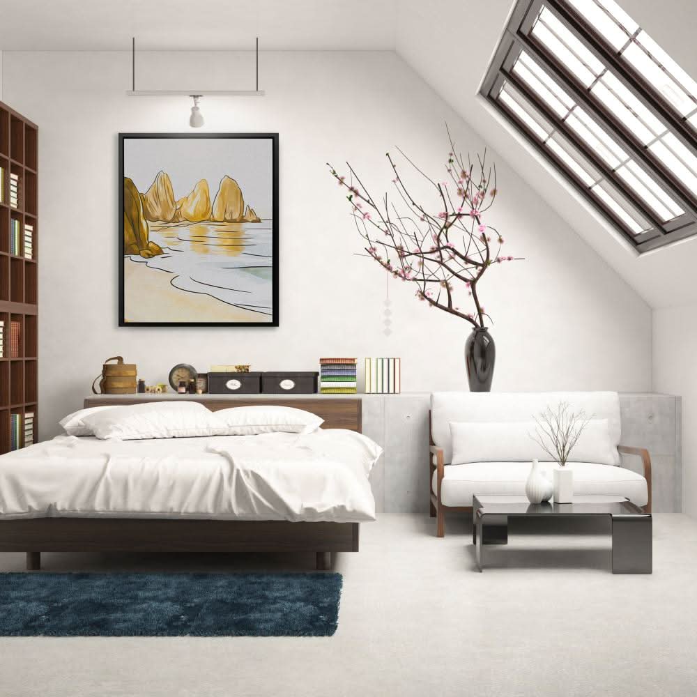 Peaceful Shoreline View - Beach Art for Bathroom