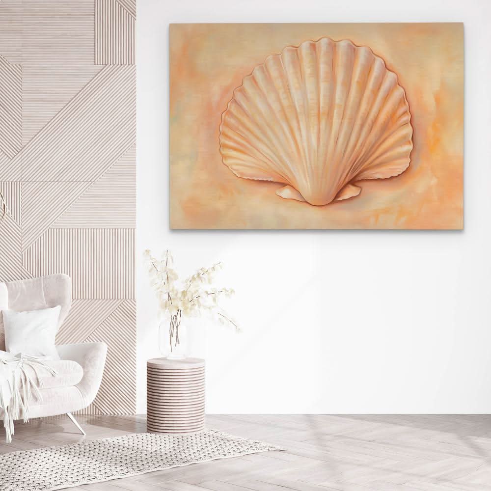 Peach Shell - Beige Wall Art for Bedroom