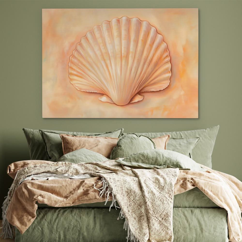 Peach Shell - Wall Art in Black Frame