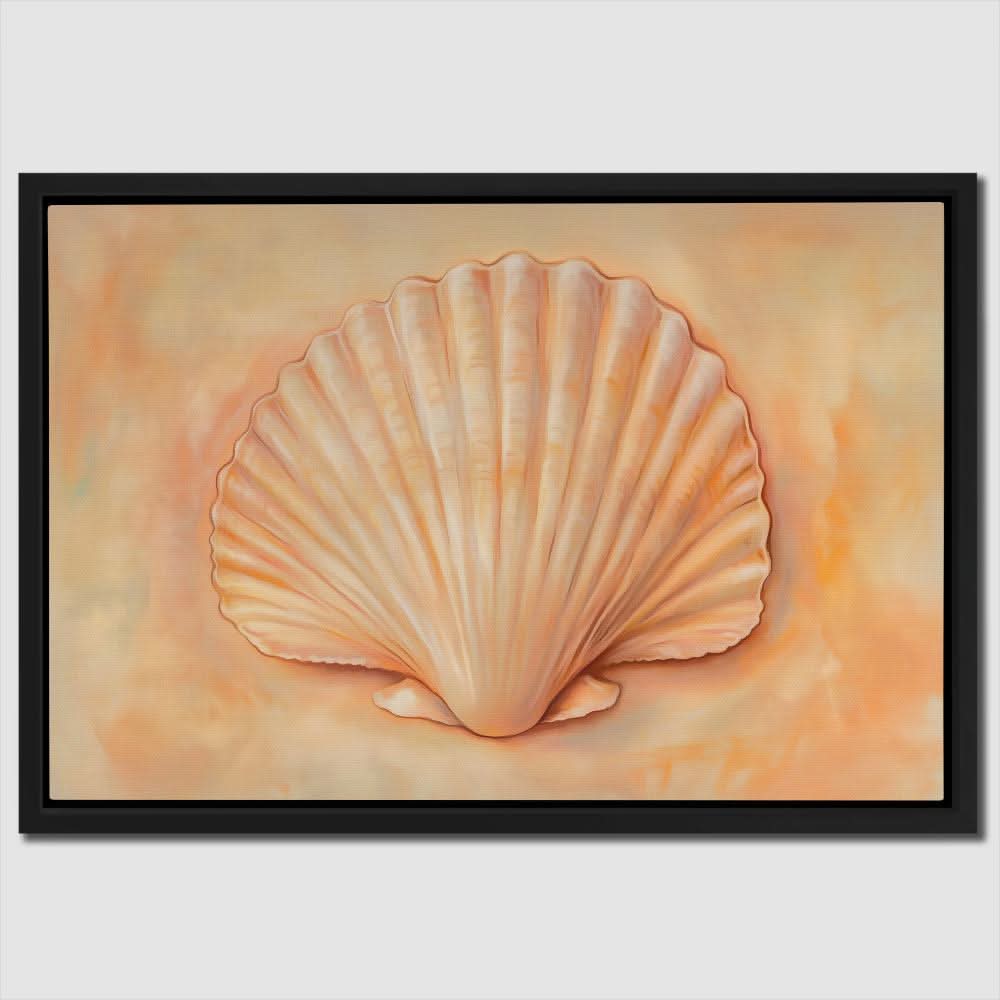 Peach Shell - Beach Art for Bathroom