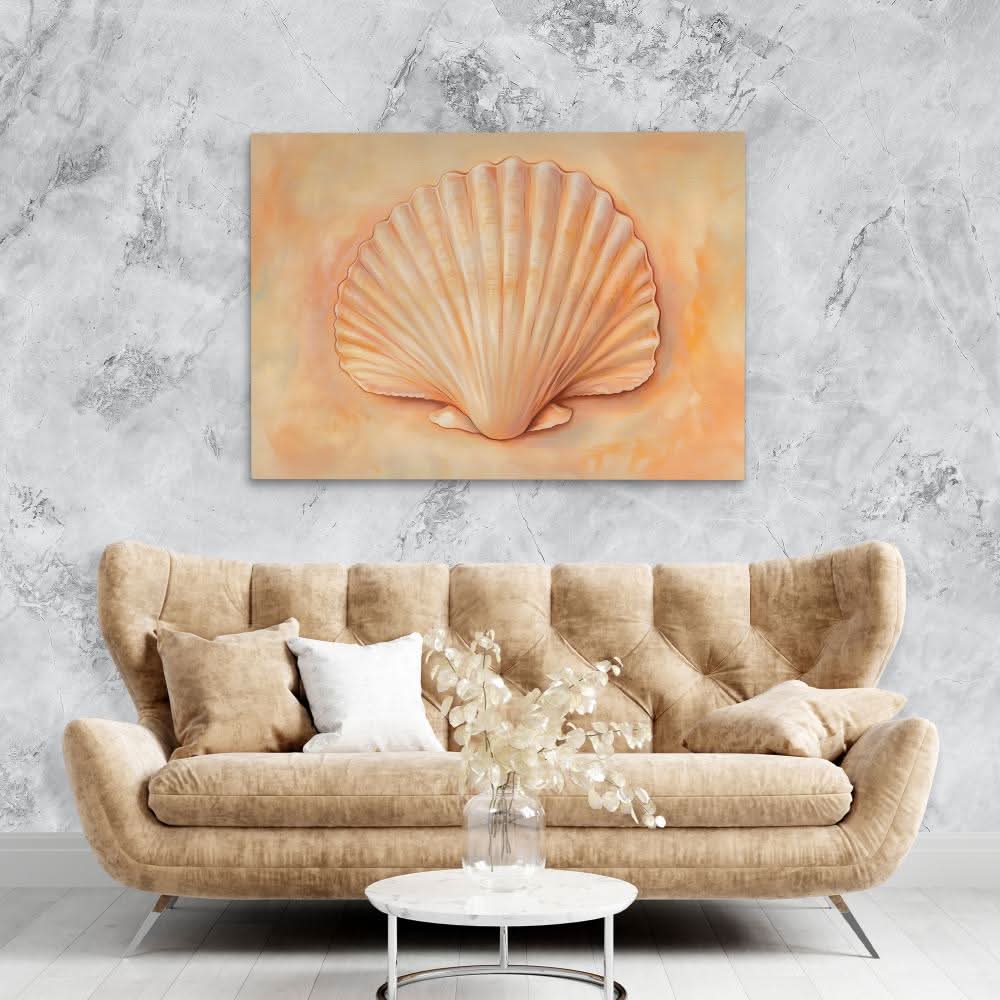 Peach Shell - Large Canvas Print