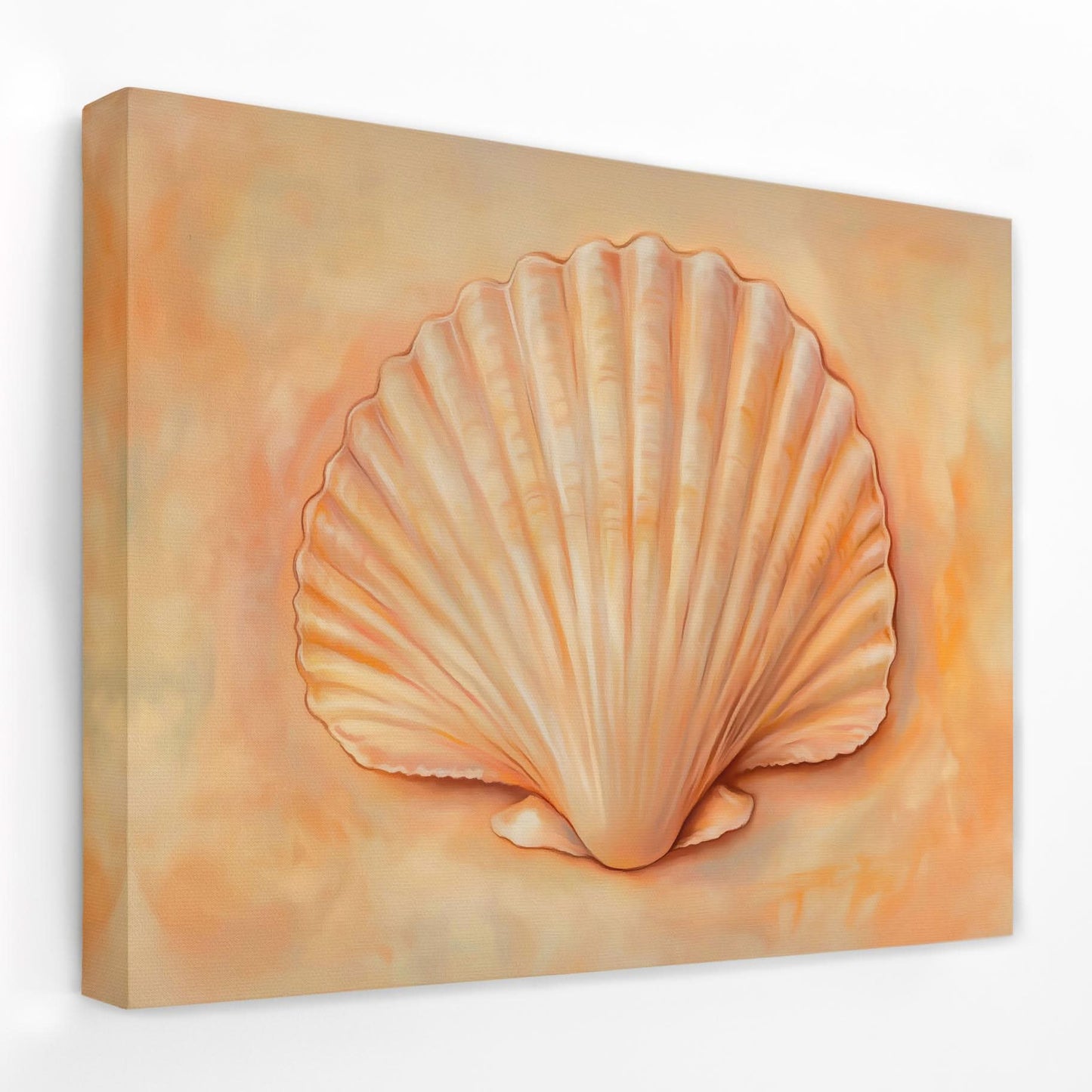 Peach Shell - Beach Canvas Wall Art