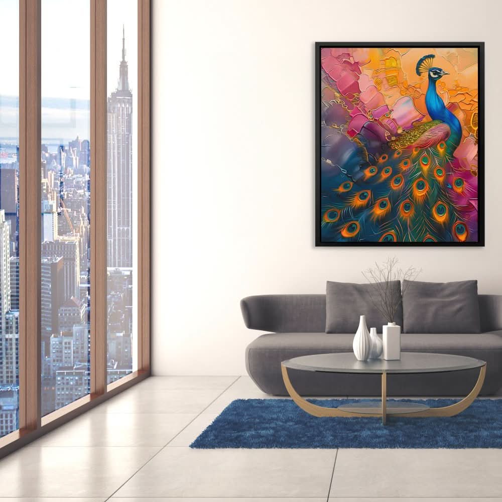 Peacock Enigma - Large Abstract Canvas Print