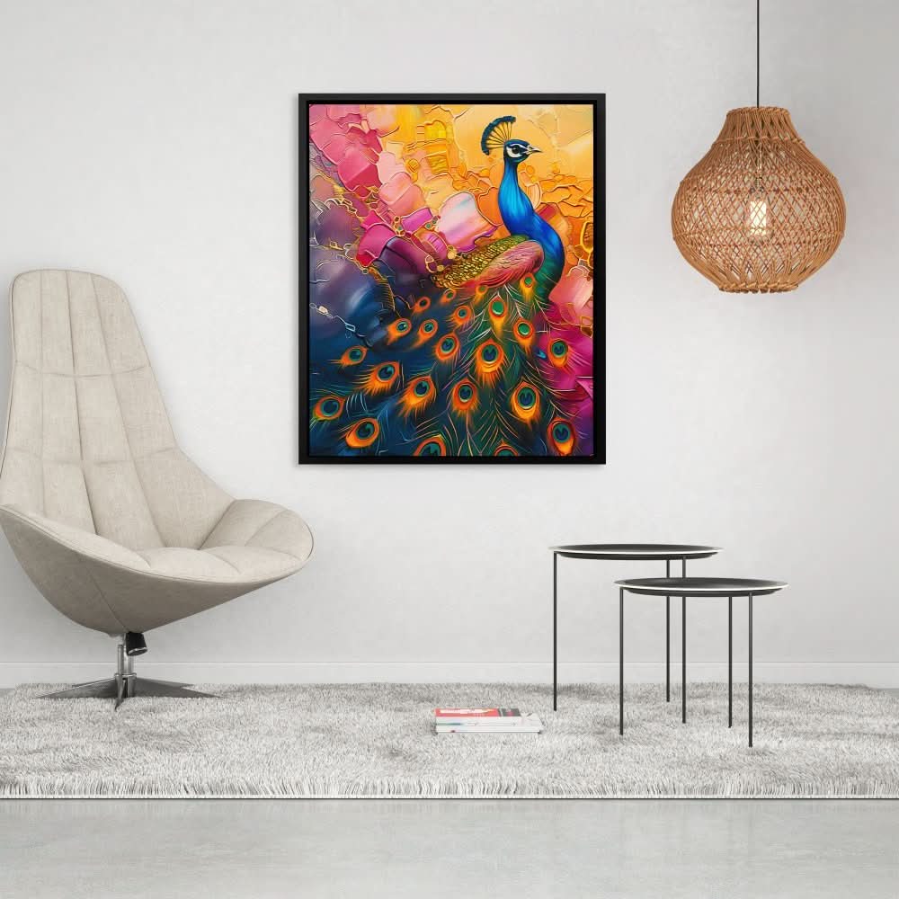 Peacock Enigma - Colorful Nature Canvas Print