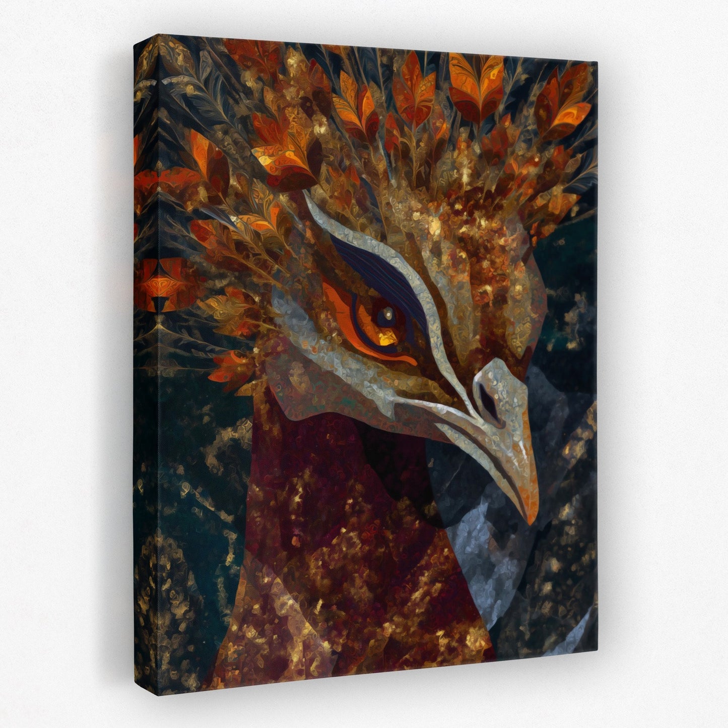 Peacock Feathered Crown - Luxury Wall Art