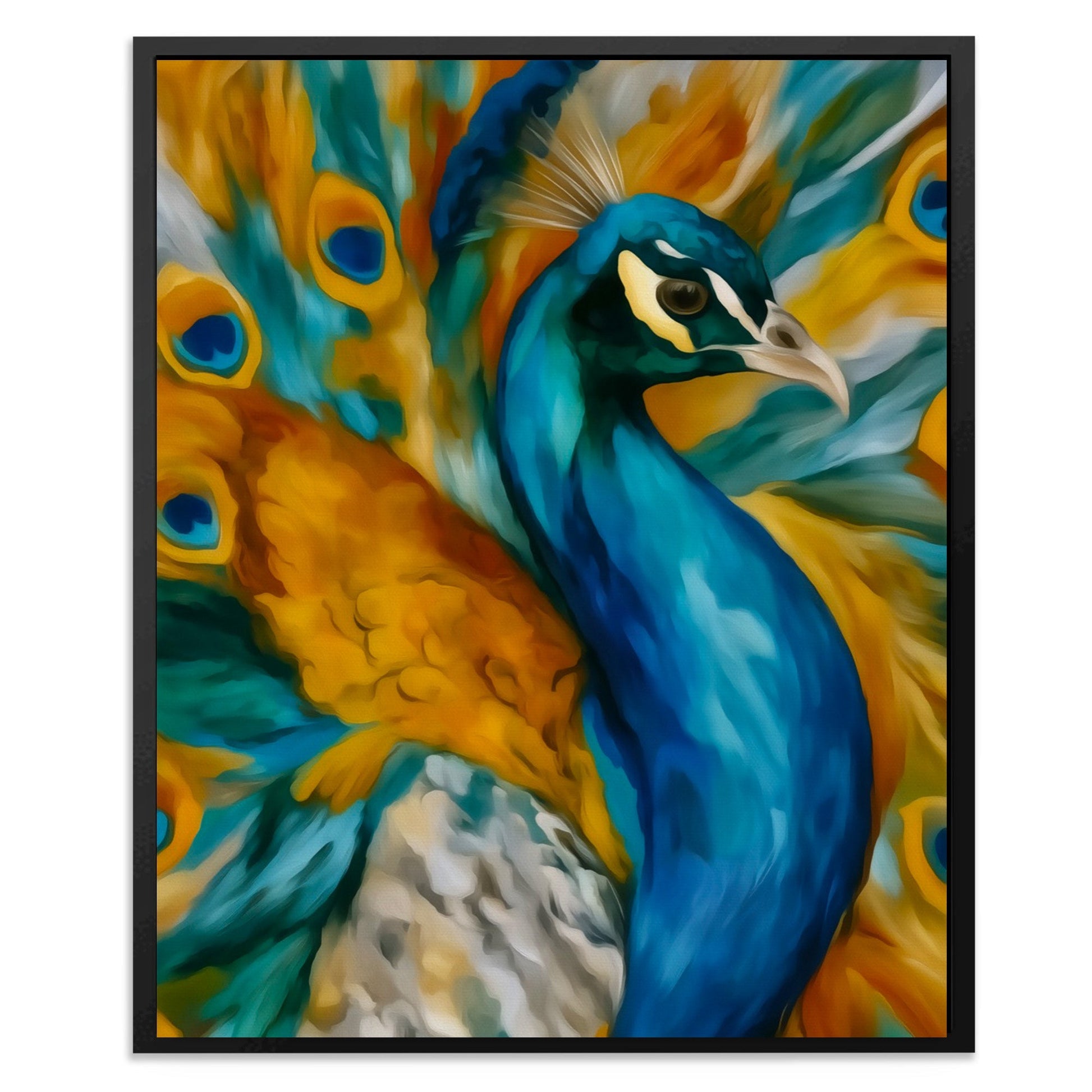 Peacock Golden Plumes - Luxury Wall Art