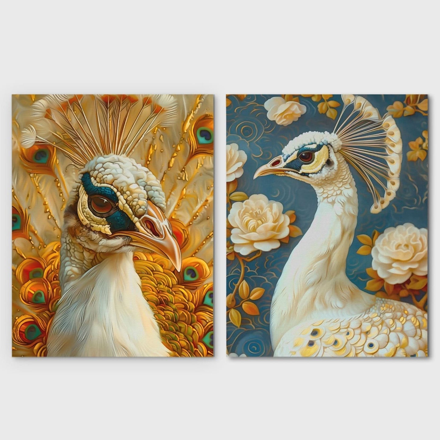Peacock Grandeur - Bird Canvas Wall Art