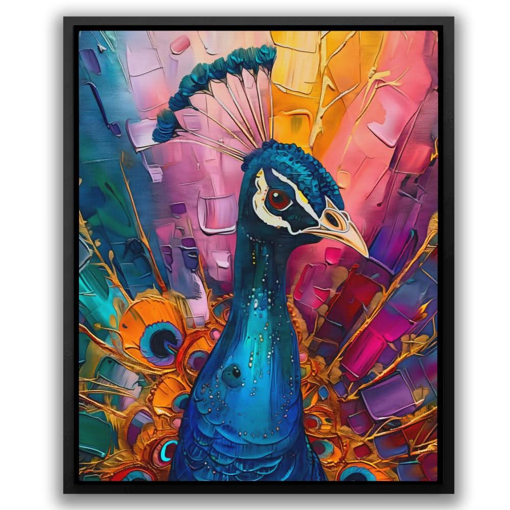 Peacock Kaleidoscope - Blue Wall Art for Hallway