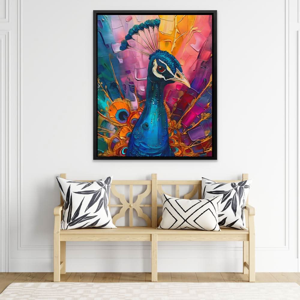Peacock Kaleidoscope - Bird Art for Bedroom