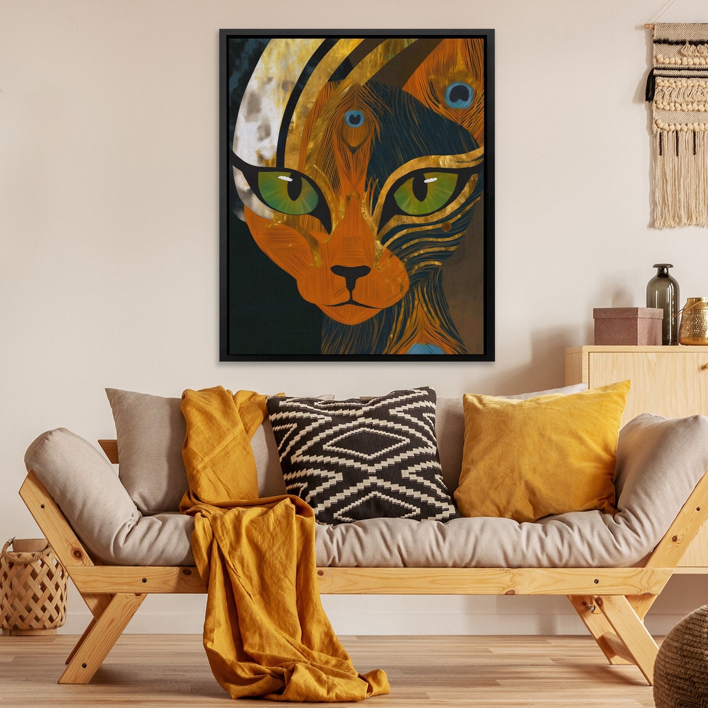 Peacock Maned Lion - Luxury Wall Art