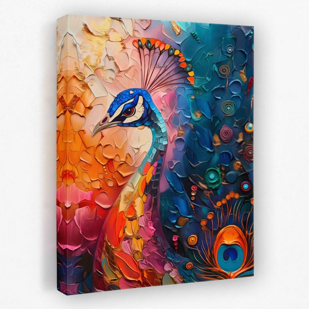 Peacock Muse - Bird Canvas Wall Art