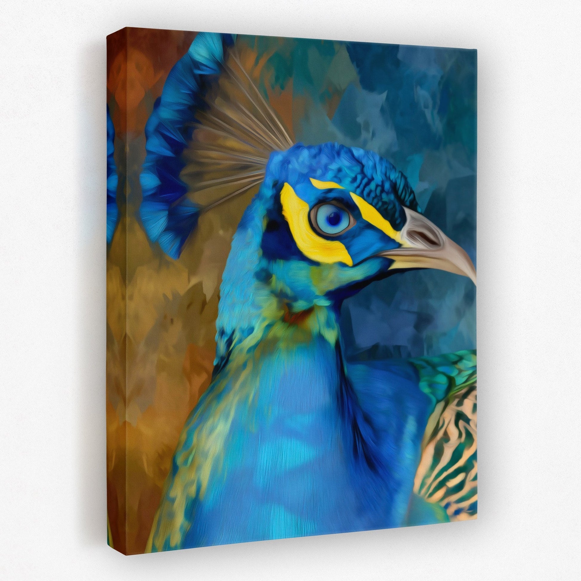Peacock Sapphire Crown - Luxury Wall Art