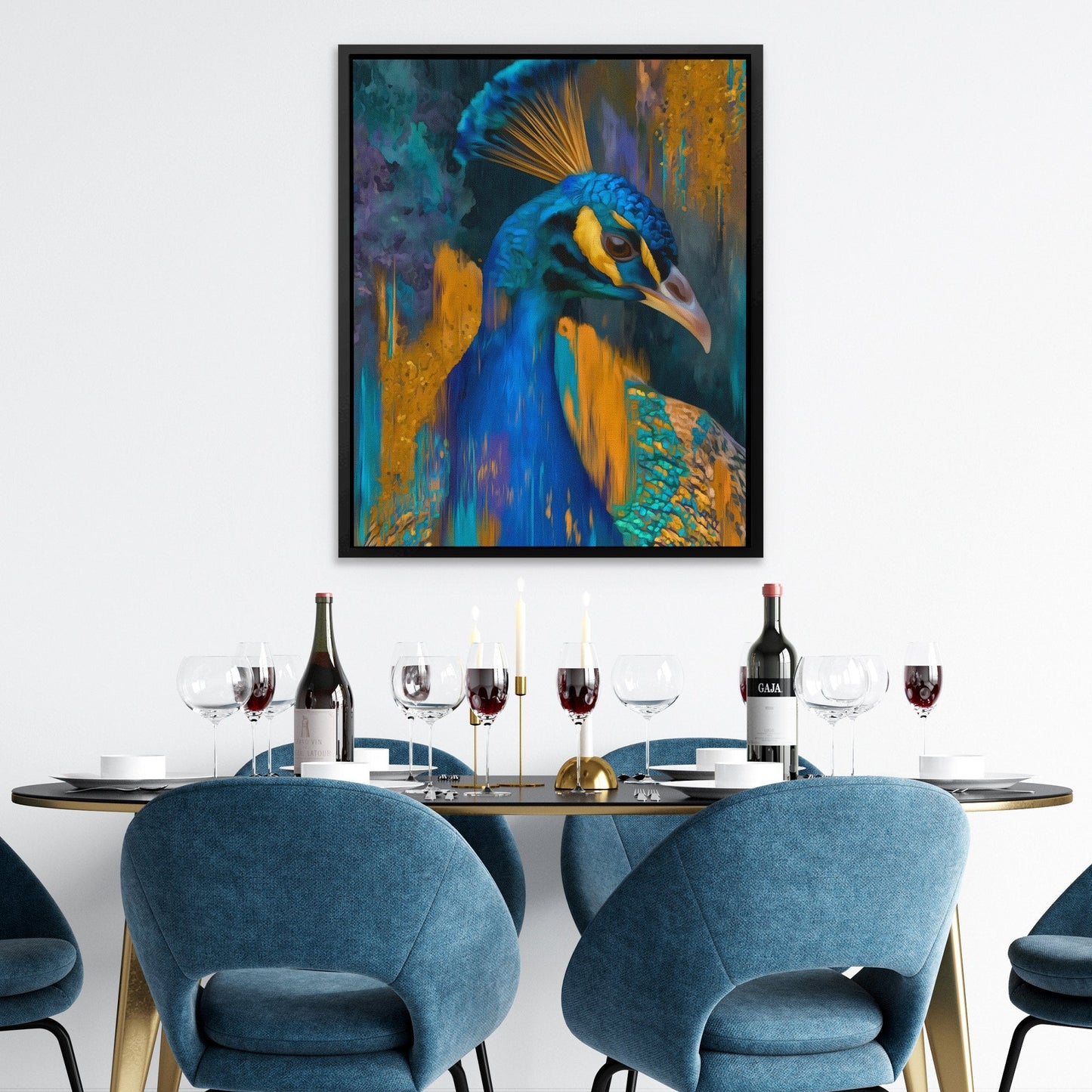 Peacock Teal Tempest - Luxury Wall Art