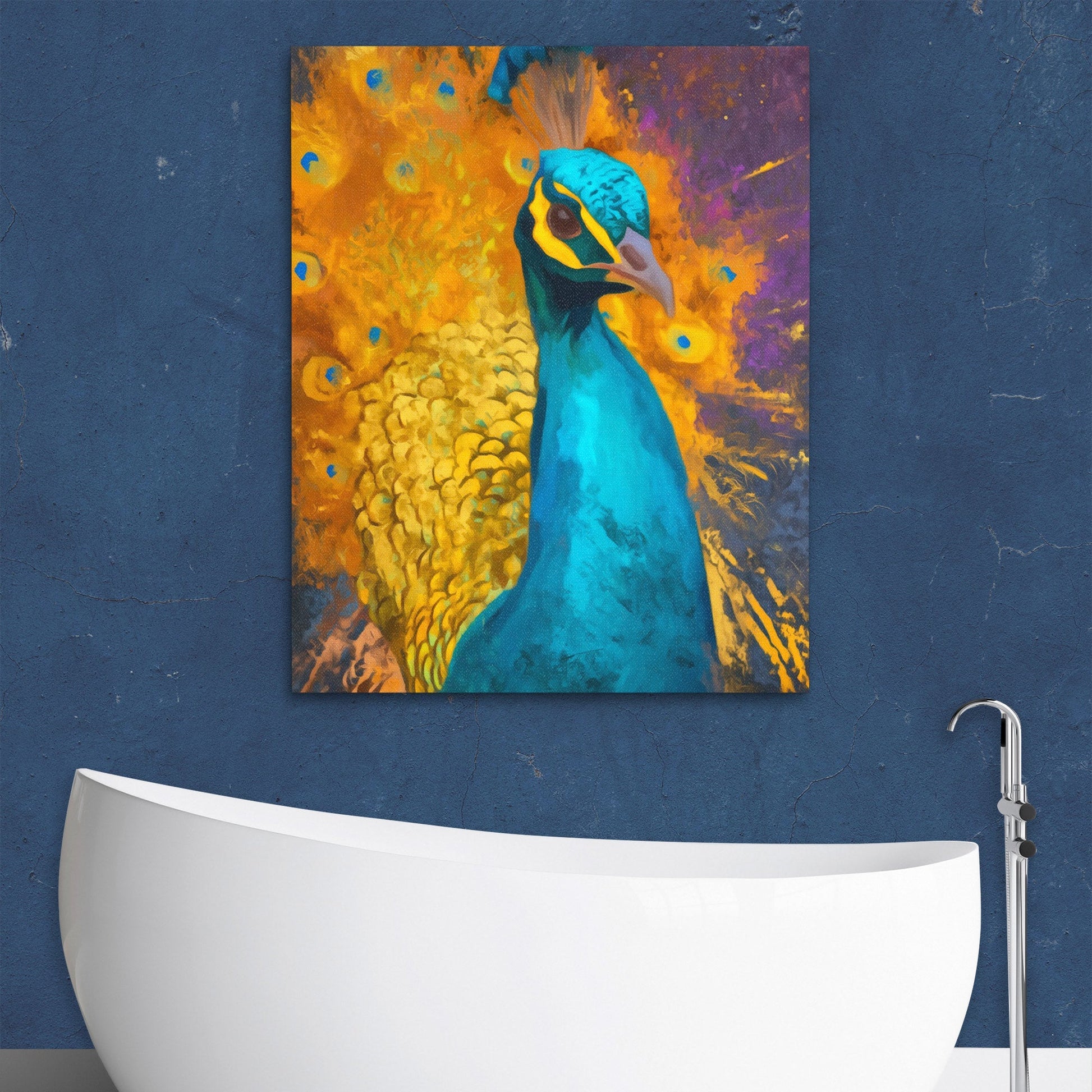 Peacock's Golden Burst - Luxury Wall Art