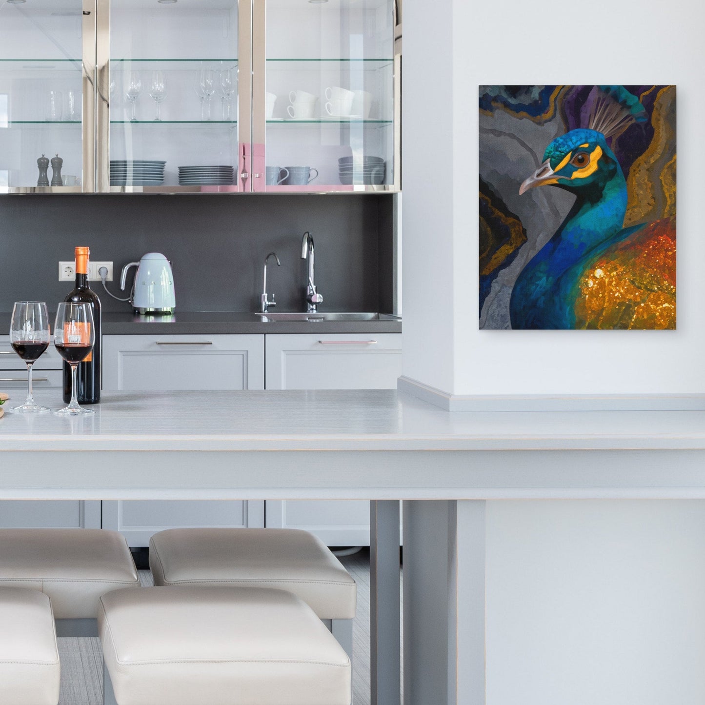 Peacock's Turquoise Dream - Luxury Wall Art