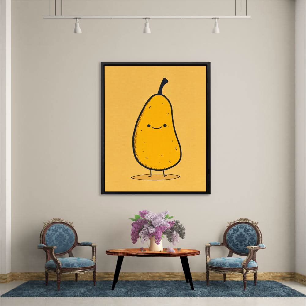 Pear Essentials - Yellow Playful Canvas Print