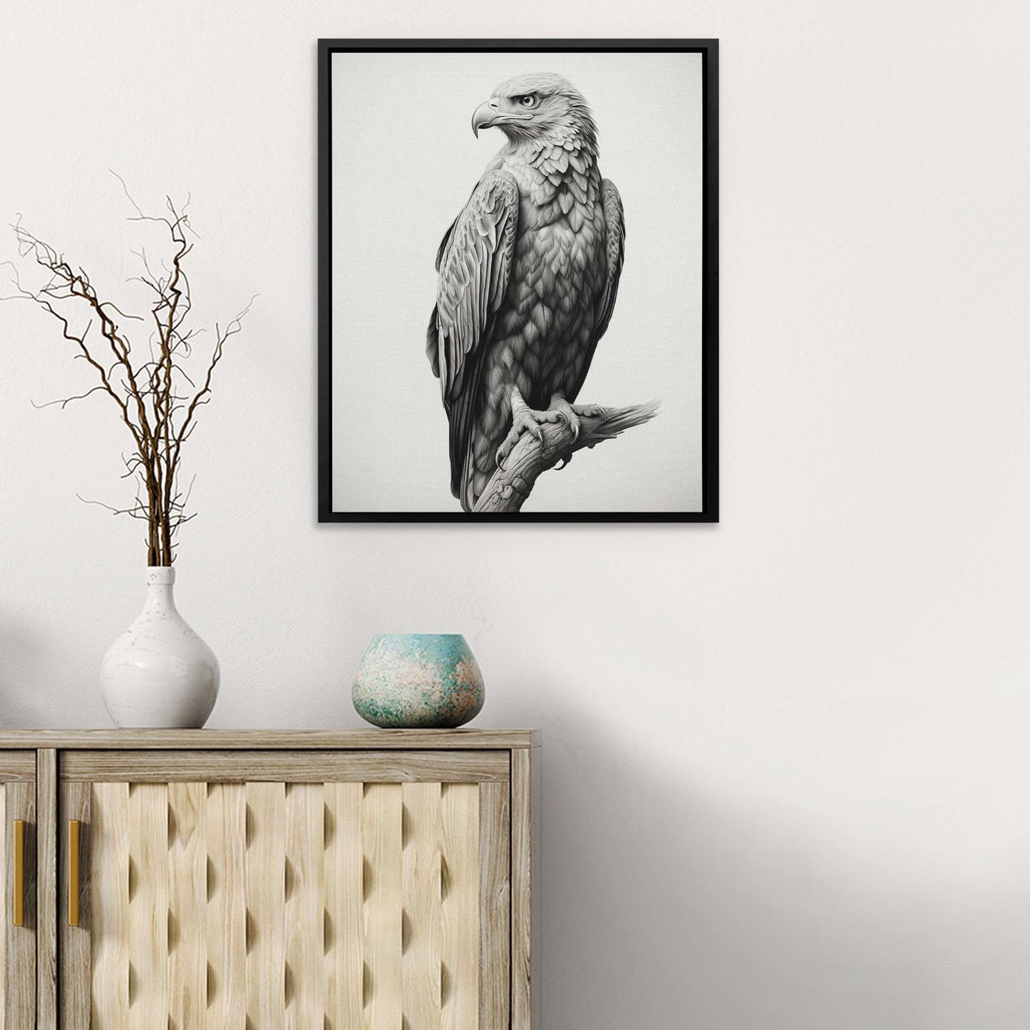 Pencil Bald Eagle - Canvas Wall Art