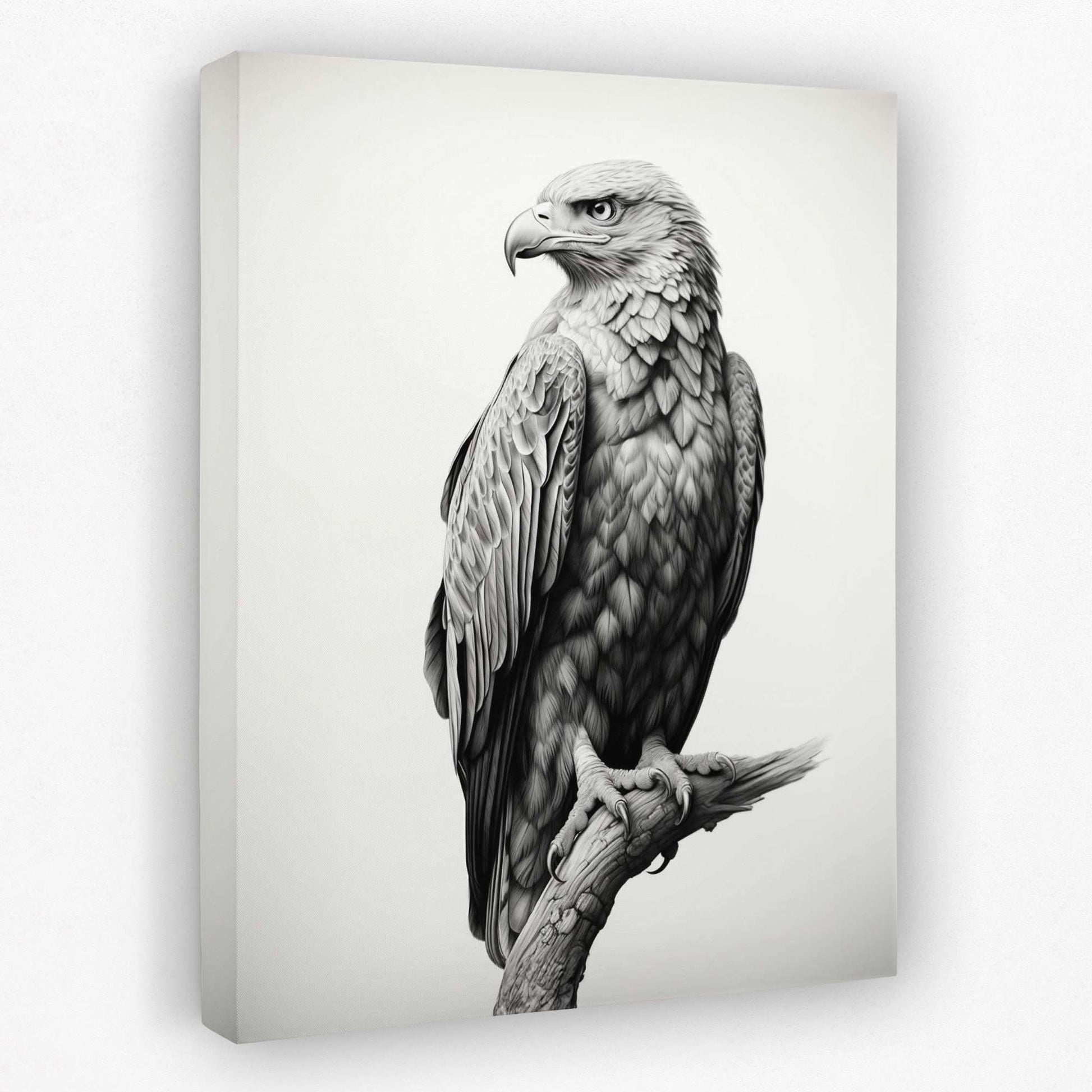 Pencil Bald Eagle - Bird Canvas Wall Art